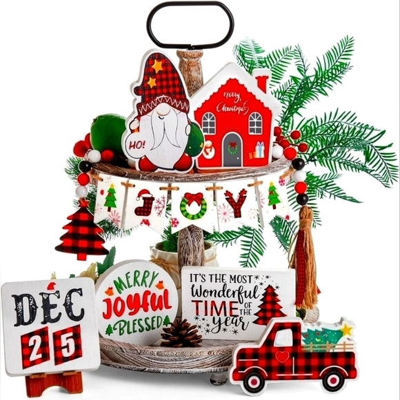Christmas Tiered Tray Decor - Picture 1 of 8
